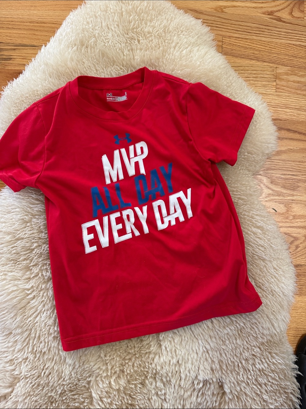 Under Armour Red 'MVP All Day Every Day' Graphic Performance Tee